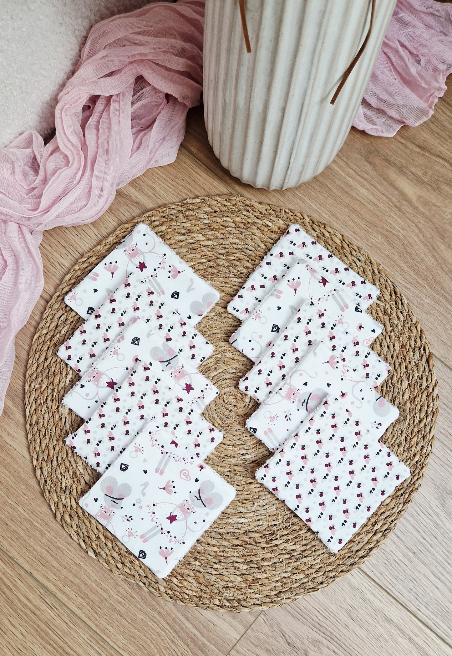 Panière et les lingettes lavables