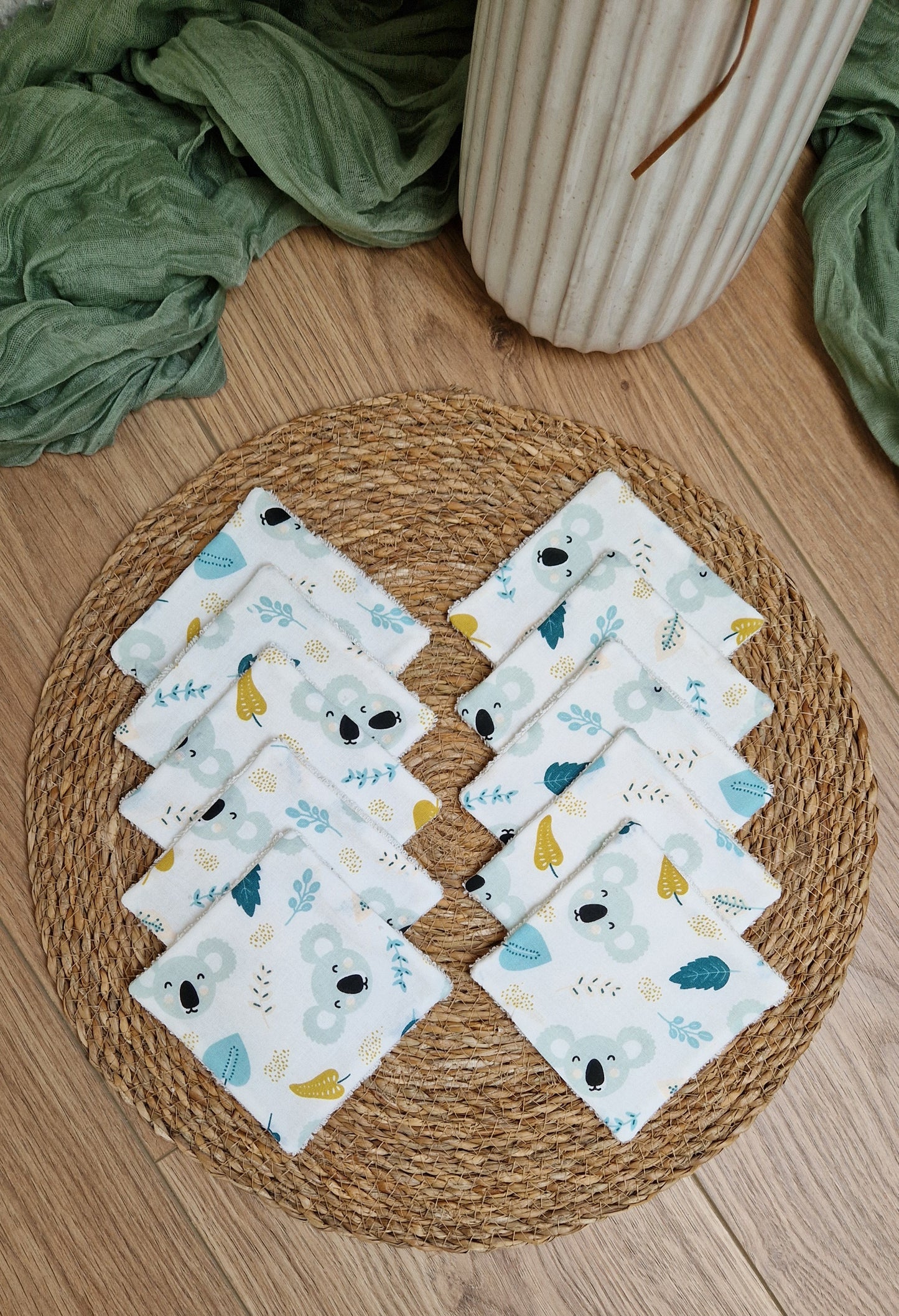 Panière et les lingettes lavables