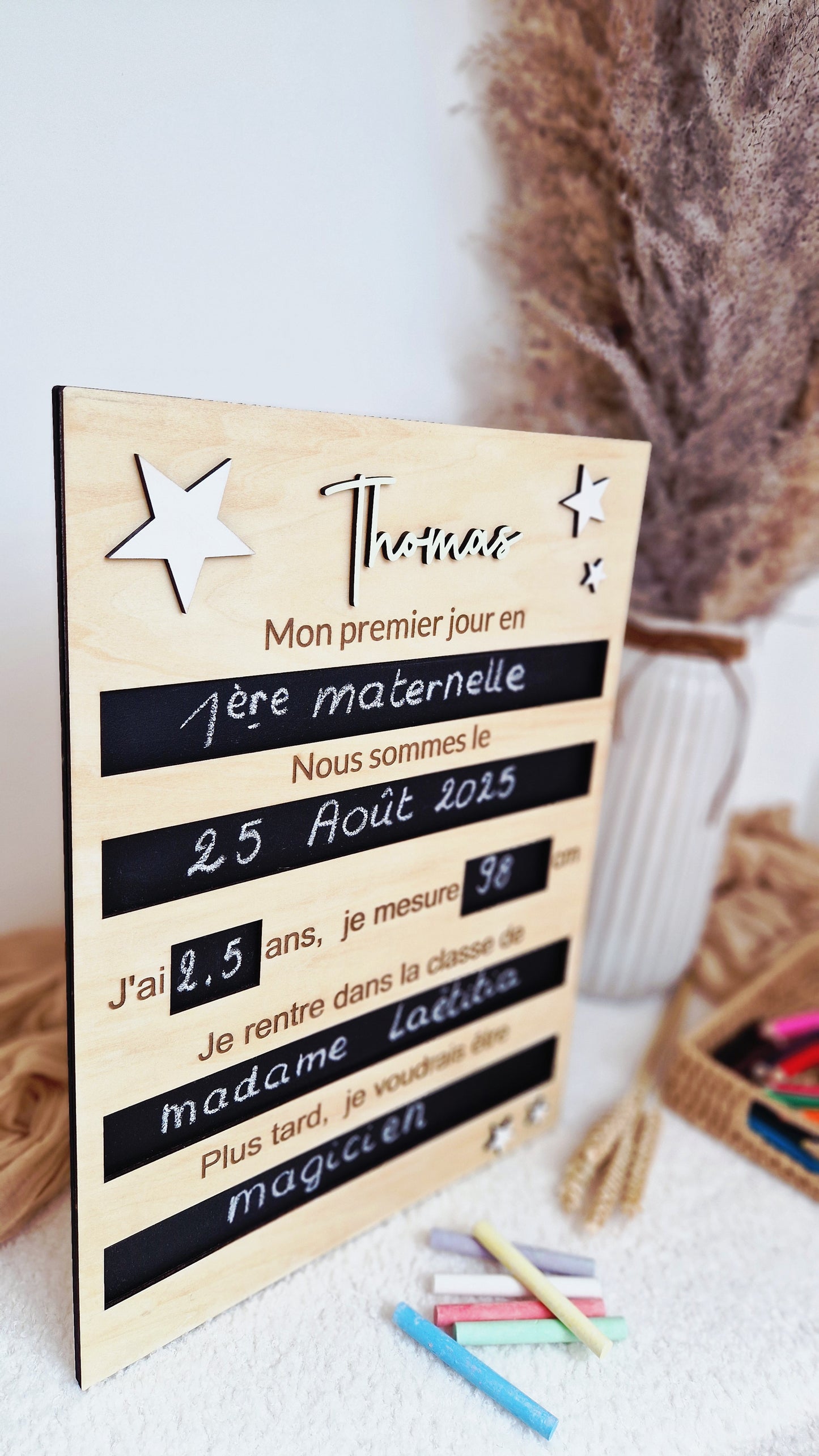 Tableau d'annonce de rentrée scolaire personnalisé