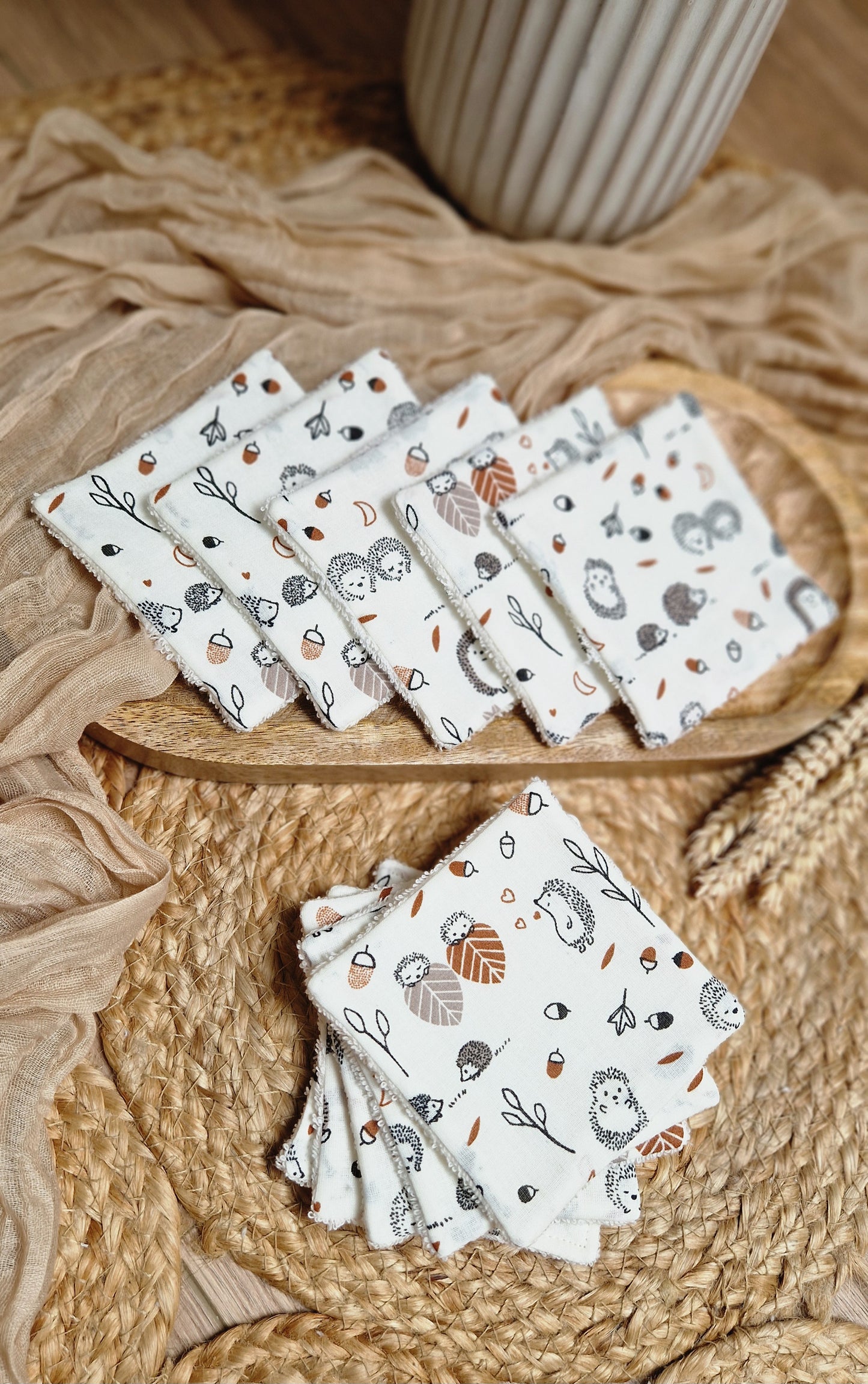 Panière et les lingettes lavables