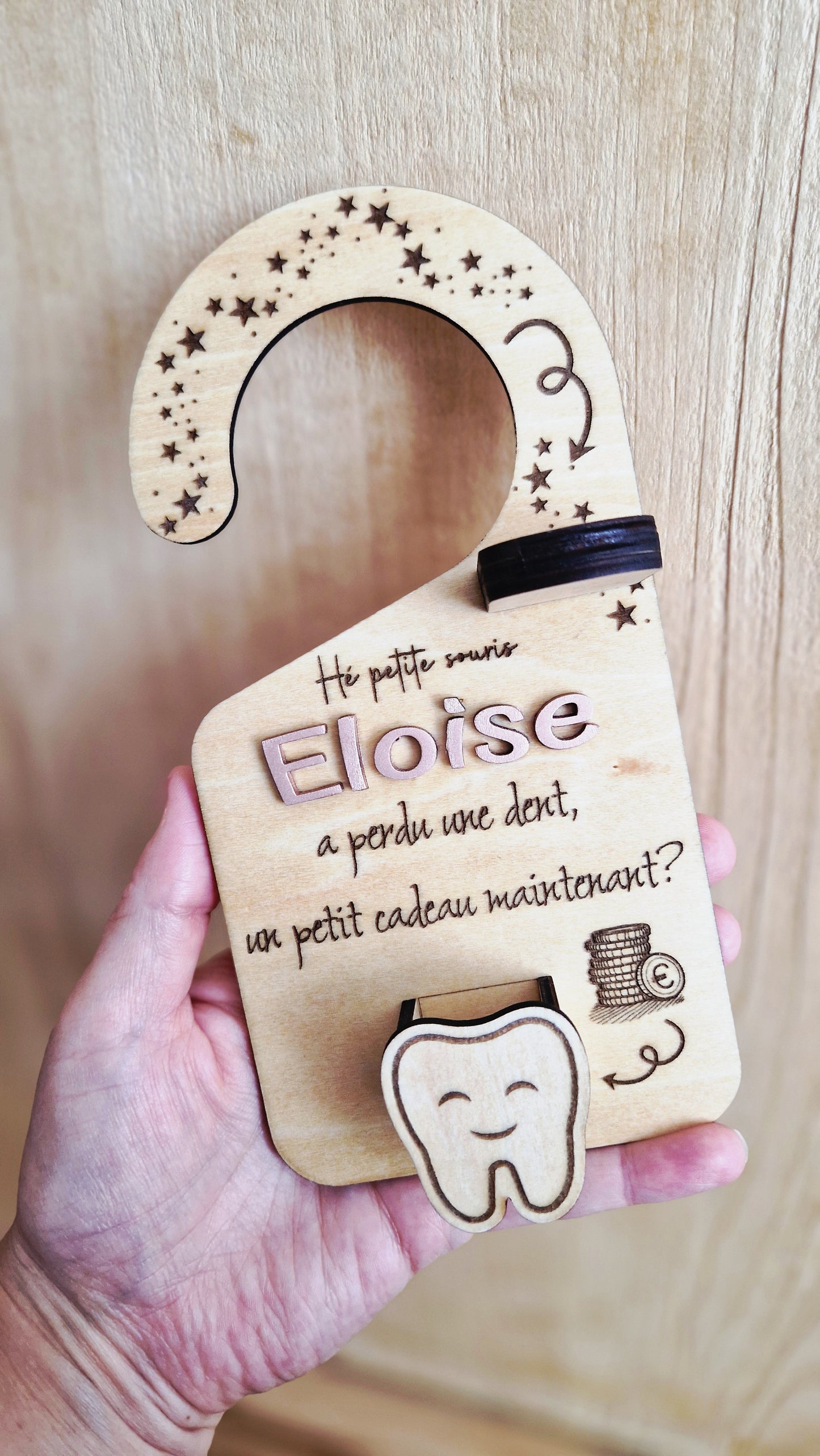 Accroche porte personnalisé ~ Fée des dents et sa baguette magique