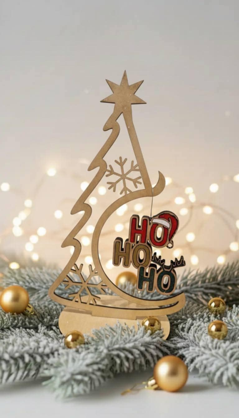 Arbre de Noël en Bois 2 décorations  personnalisable