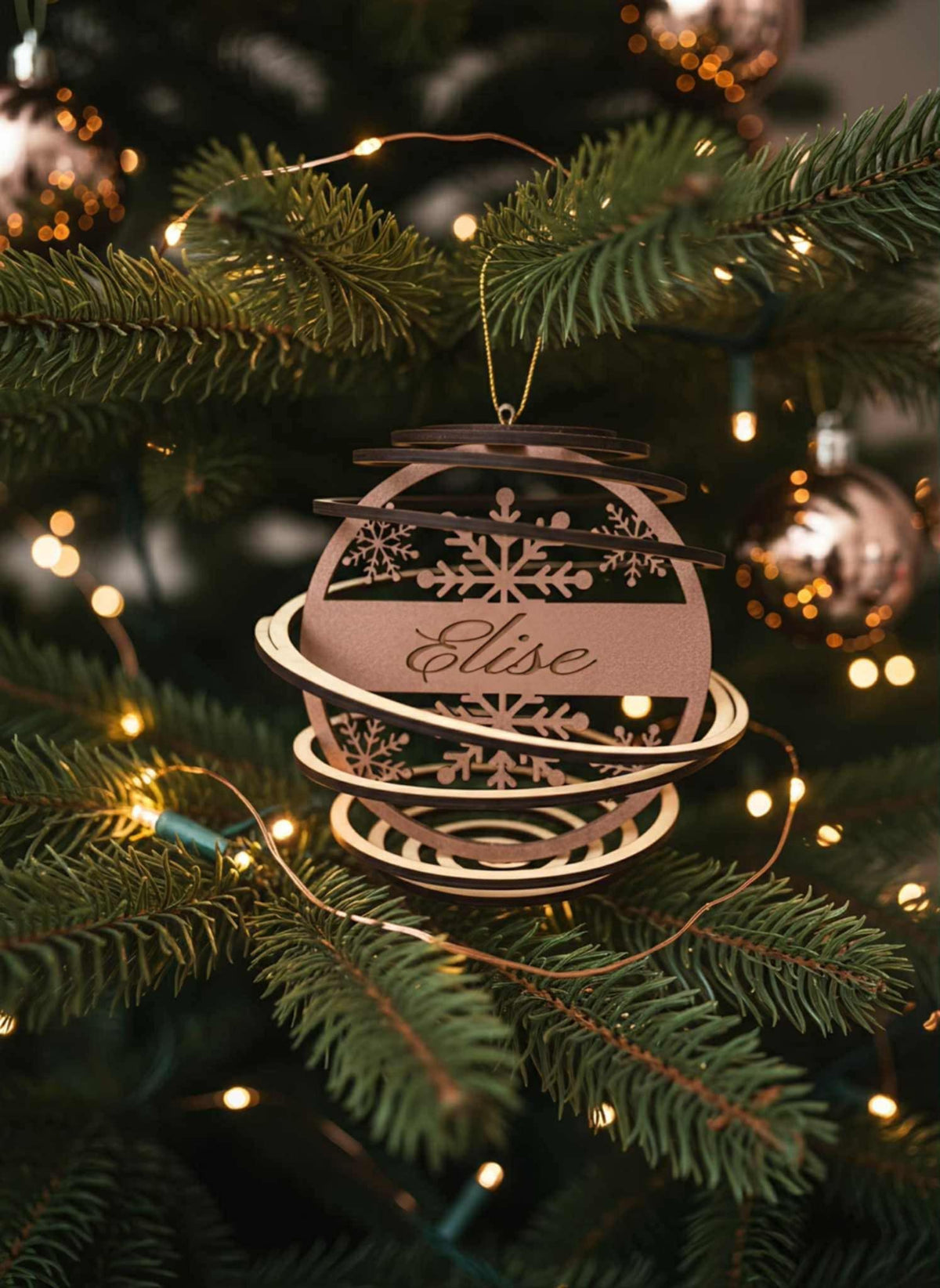 Arbre de Noël en Bois 1 décoration Personnalisable