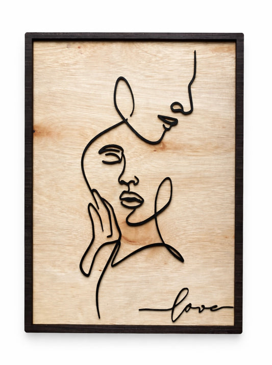 Silhouette éternelle - Tableau bois minimaliste
