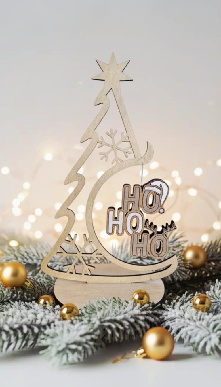 Arbre de Noël en Bois 1 décoration Personnalisable