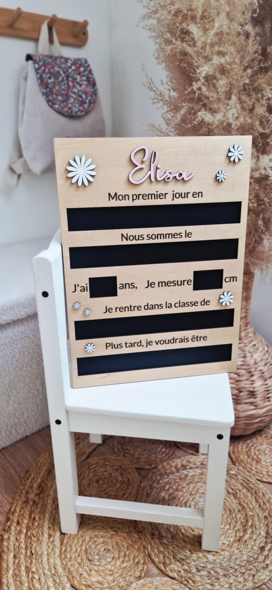 Tableau d'annonce de rentrée scolaire personnalisé