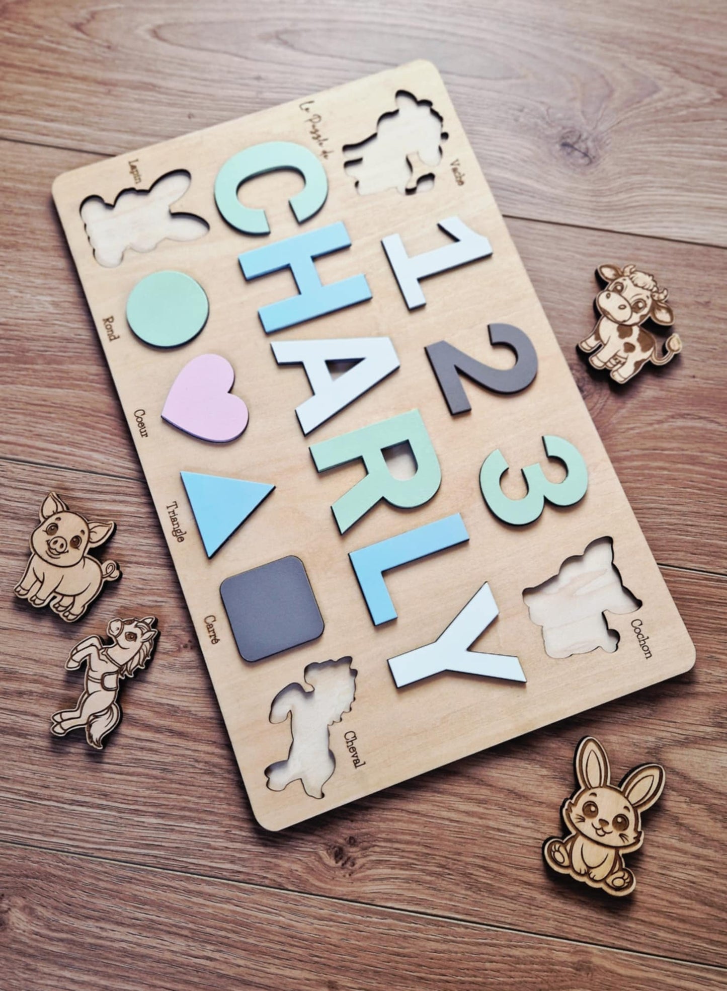 Puzzle en bois ludique et éducatif personnalisé