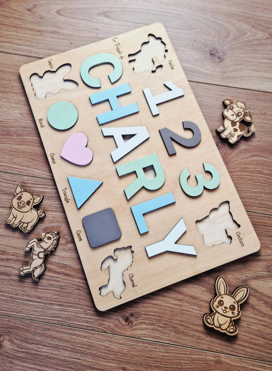 Puzzle en bois ludique et éducatif personnalisé