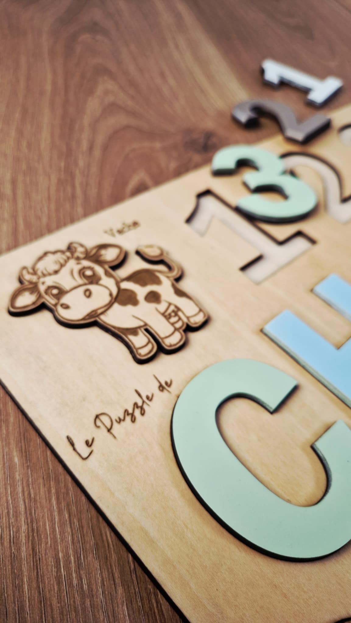 Puzzle en bois ludique et éducatif personnalisé
