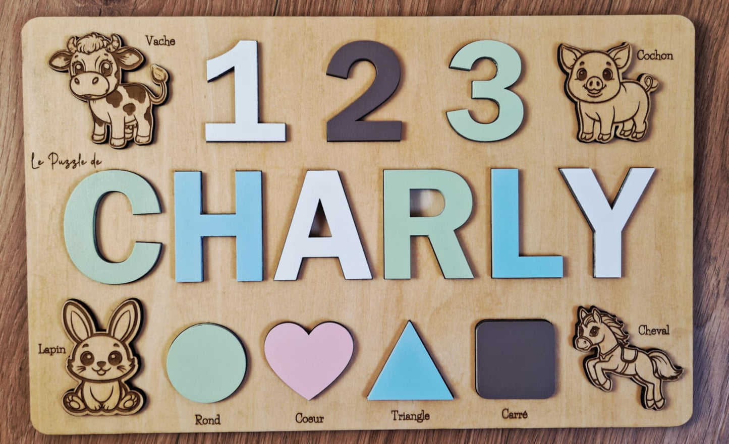 Puzzle en bois ludique et éducatif personnalisé