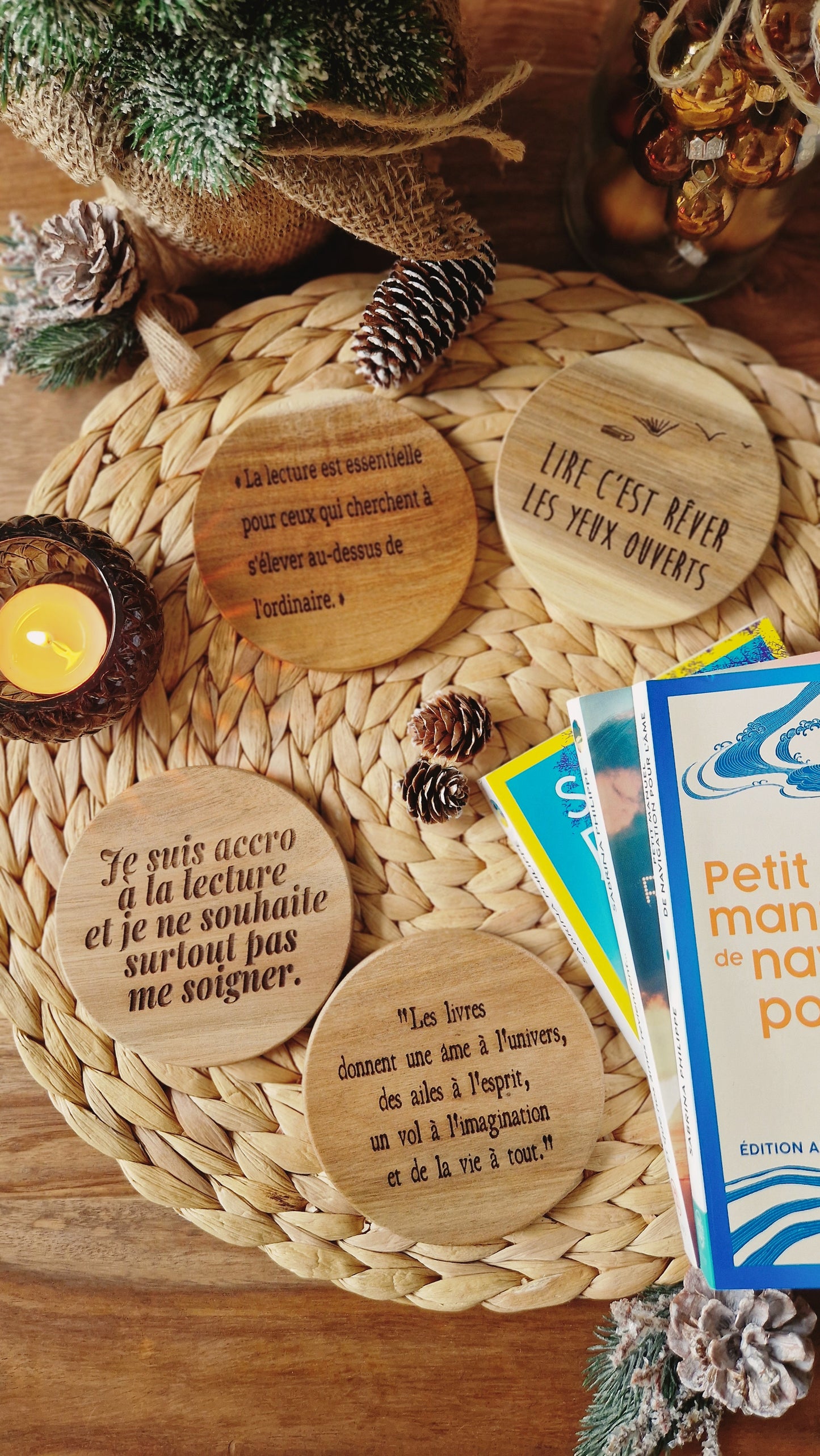 Dessous de tasses "Citations Lecture"