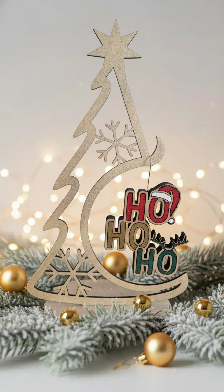 Arbre de Noël en Bois 1 décoration Personnalisable