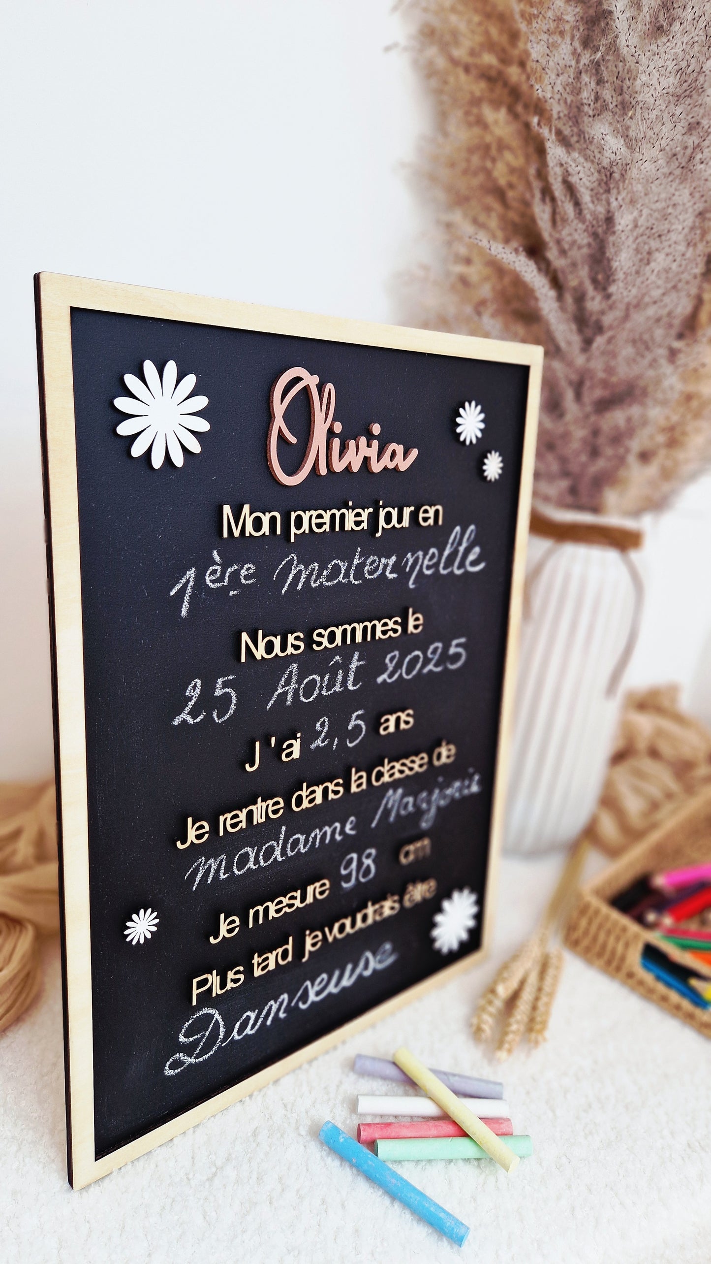 Tableau d'annonce de rentrée scolaire personnalisé
