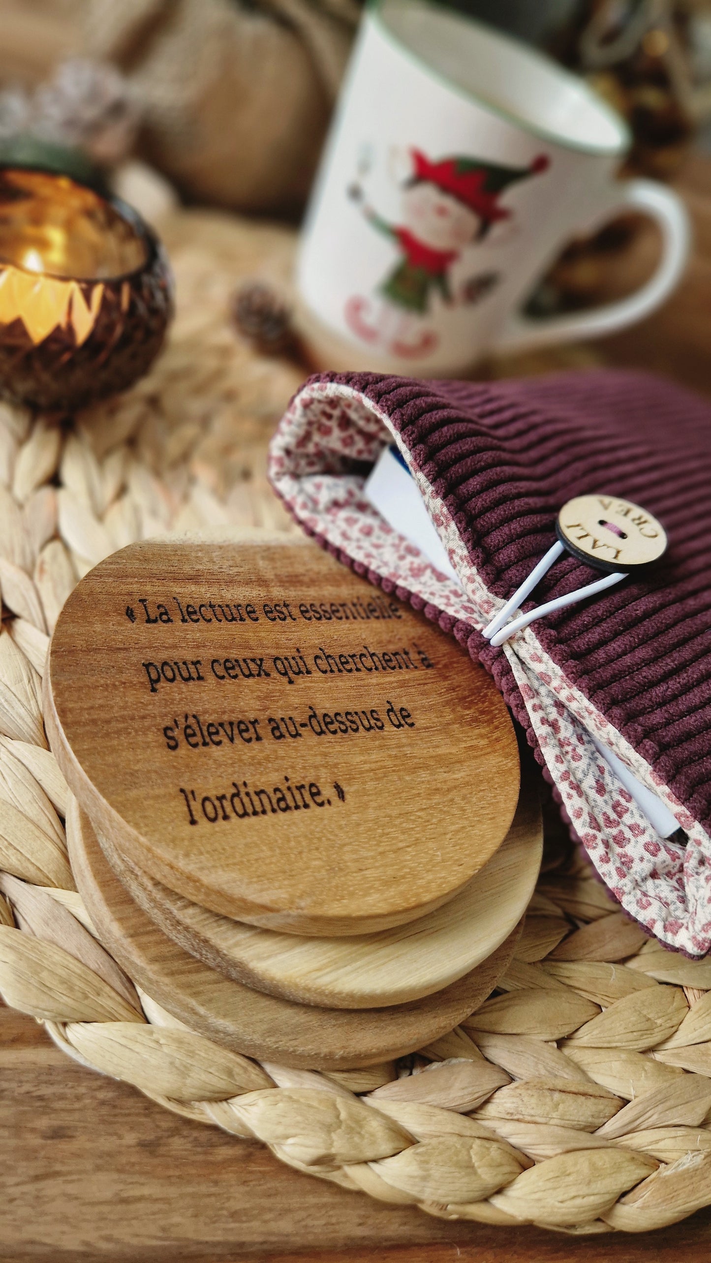 Dessous de tasses "Citations Lecture"