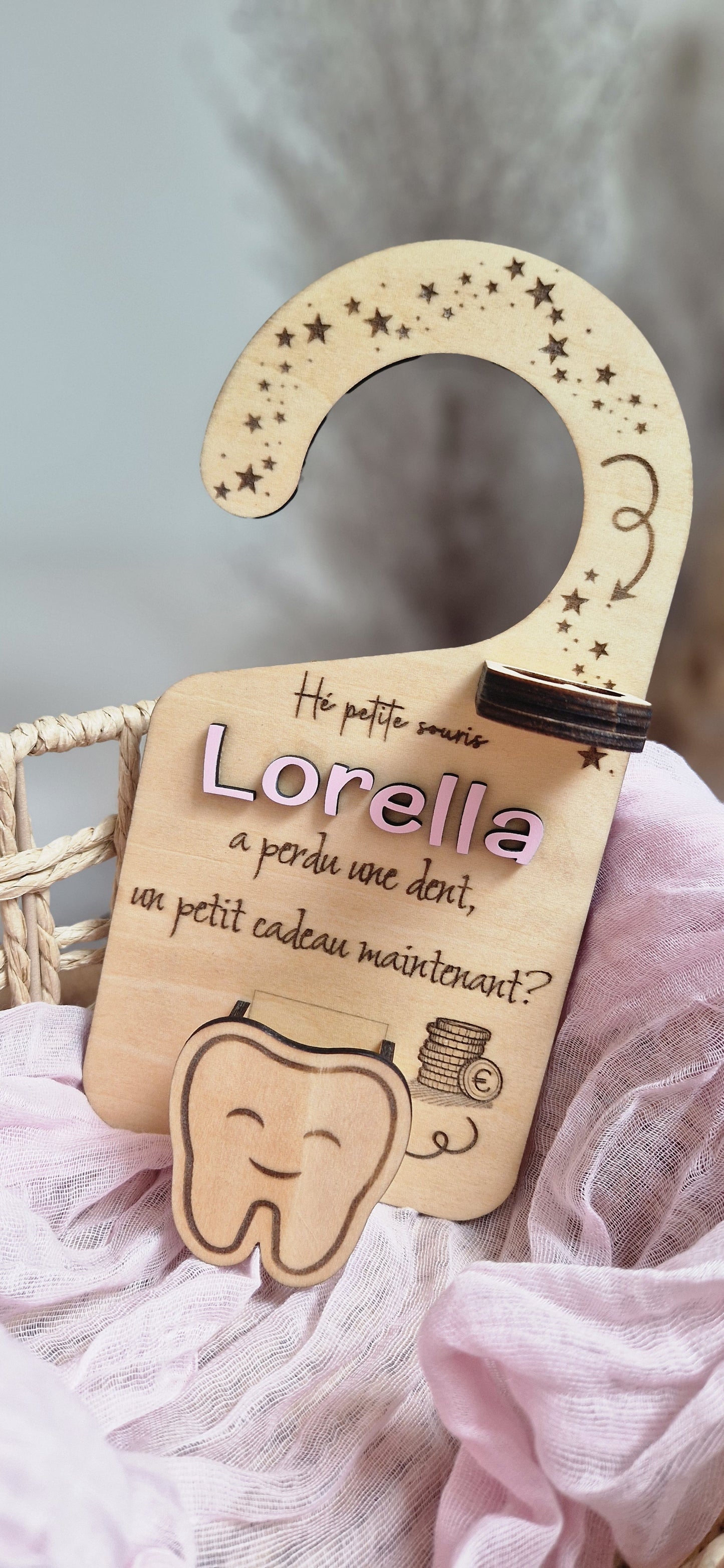 Accroche porte personnalisé ~ Fée des dents et sa baguette magique