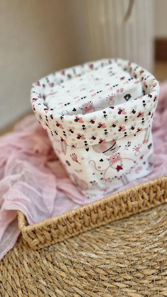 Panière et les lingettes lavables